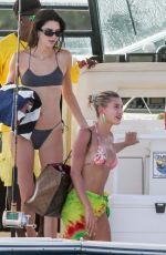 KENDALL JENNER and HAILEY BIEBER in Biknis at Hailey