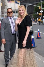 KIRSTEN DUNST Arrives at Late Show with Stephen Colbert in New York 08/15/2019
