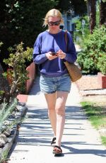 KIRSTEN DUNST in Denim Skirt Out in Studio City 08/28/2019