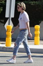 KRISTEN STEWART in Ripped Denim Out in Los Angeles 07/31/2019