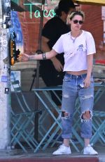 KRISTEN STEWART in Ripped Denim Out in Los Angeles 07/31/2019