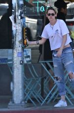 KRISTEN STEWART in Ripped Denim Out in Los Angeles 07/31/2019