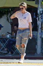 KRISTEN STEWART in Ripped Denim Out in Los Angeles 07/31/2019