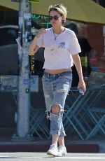 KRISTEN STEWART in Ripped Denim Out in Los Angeles 07/31/2019