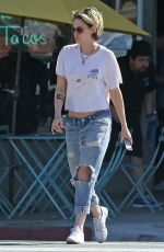 KRISTEN STEWART in Ripped Denim Out in Los Angeles 07/31/2019