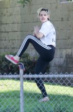 KRISTEN STEWART Plays Softball in Los Angeles 08/09/2019