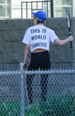 KRISTEN STEWART Plays Softball in Los Angeles 08/09/2019