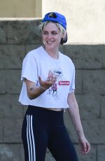 KRISTEN STEWART Plays Softball in Los Angeles 08/09/2019