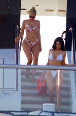 KYLIE JENNER and ANASTASIA KARANIKOLAOU in Bikinis at a Yach in Capri 08/09/2019