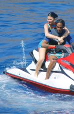 KYLIE JENNER and Travis Scott on a Jet Ski in Positano 08/10/2019