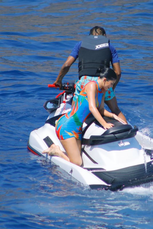 KYLIE JENNER and Travis Scott on a Jet Ski in Positano 08/10/2019