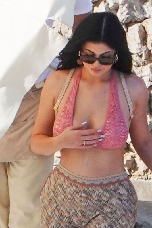 KYLIE JENNER in Bikini Top Out in Capri 08/09/2019