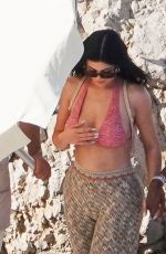 KYLIE JENNER in Bikini Top Out in Capri 08/09/2019