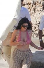 KYLIE JENNER in Bikini Top Out in Capri 08/09/2019