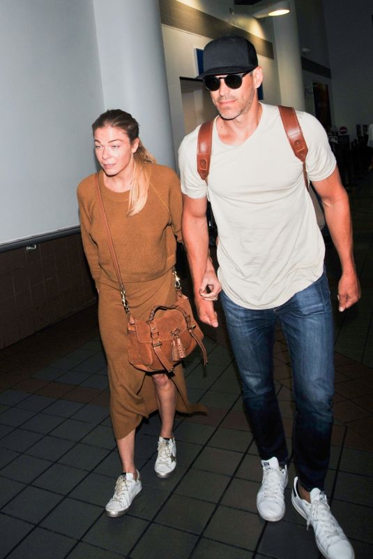 LEANN RIMES at Los Angeles International Airport 08/18/2019