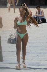 LEIGH-ANNE PINNOCK in Bikini at a Beach in Barcelona 08/04/2019