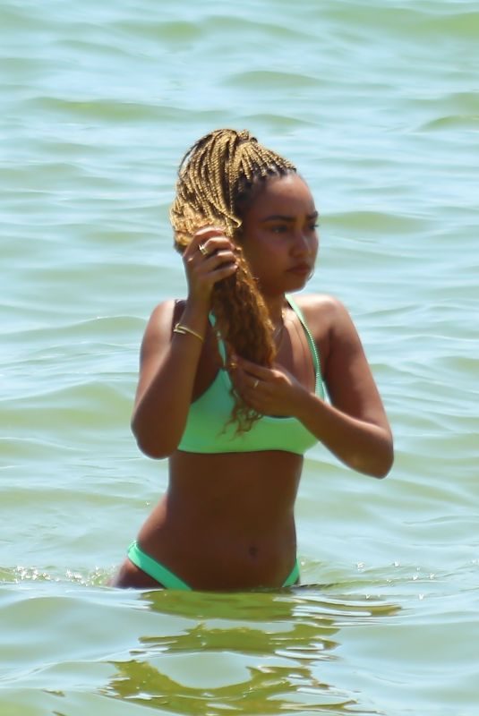 LEIGH-ANNE PINNOCK in Bikini at a Beach in Barcelona 08/04/2019
