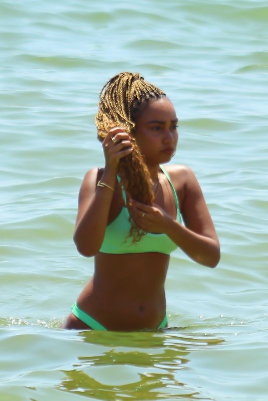 LEIGH-ANNE PINNOCK in Bikini at a Beach in Barcelona 08/04/2019