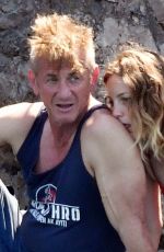 LEILA GEORGE and Sean Penn on Holiday in Positano 08/06/2019