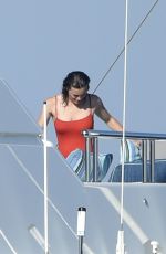 LEILA GEORGE in Swimsuit at a Yacht in Porto Cervo 08/10/2019