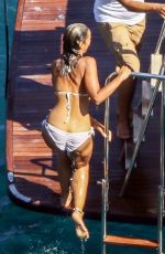 LEONA LEWIS in Bikini at a Boat in Capri 08/11/2019