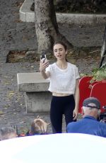 LILY COLLINS at Emily in Paris Set in Paris 08/19/2019