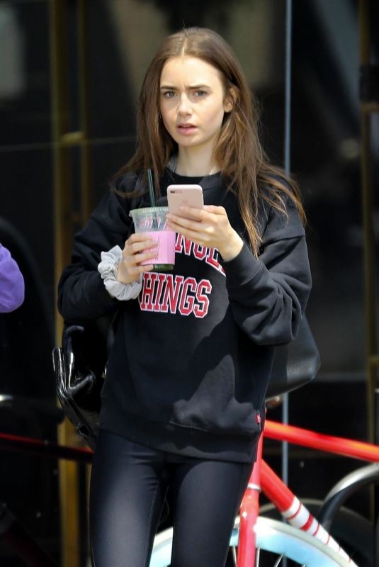 LILY COLLINS Leaves Dogpound Gym in Los Angeles 08/01/2019