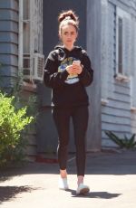 LILY COLLINS Leaves Pilates Class Hollywood 08/02/2019