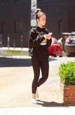 LILY COLLINS Leaves Pilates Class Hollywood 08/02/2019