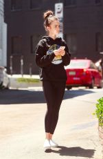 LILY COLLINS Leaves Pilates Class Hollywood 08/02/2019