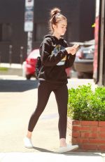 LILY COLLINS Leaves Pilates Class Hollywood 08/02/2019