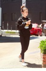 LILY COLLINS Leaves Pilates Class Hollywood 08/02/2019