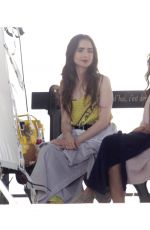 LILY COLLINS on the Set of Emily in Paris in Paris 08/12/2019