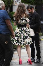LILY COLLINS on the Set of Emily in Paris in Paris 08/13/2019