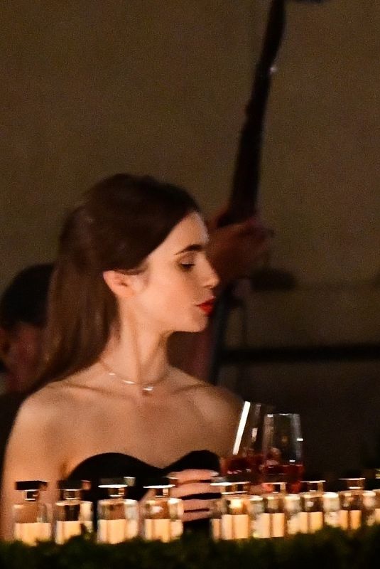 LILY COLLINS on the Set of Emily in Paris in Paris 08/17/2019