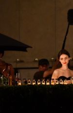 LILY COLLINS on the Set of Emily in Paris in Paris 08/17/2019