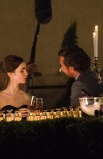 LILY COLLINS on the Set of Emily in Paris in Paris 08/17/2019