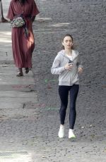 LILY COLLINS on the Set of Emily in Paris in Paris 08/19/2019