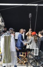 LILY COLLINS on the Set of Emily in Paris in Paris 08/20/2019