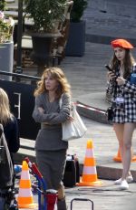 LILY COLLINS on the Set of Emily in Paris in Paris 08/20/2019