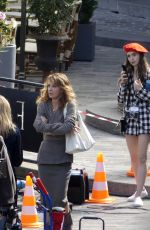 LILY COLLINS on the Set of Emily in Paris in Paris 08/20/2019
