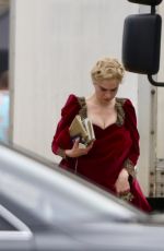 LILY JAMES on the Set of Rebecca and the Stars in Guildford 08/08/2019