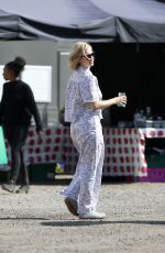 LILY JAMES on the Set of Rebecca and the Stars in Guildford 08/08/2019