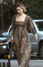 LILY JAMES Out and About in London 08/12/2019