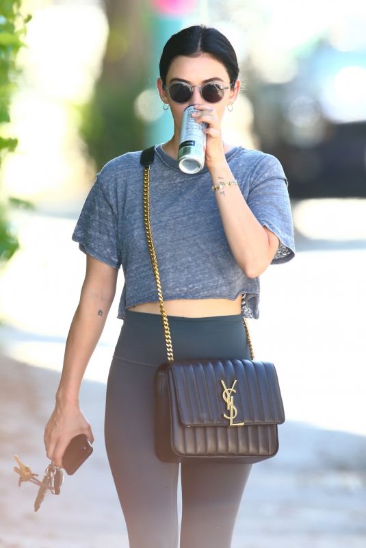 LUCY HALE Heading to a Gym in Studio City 08/02/2019