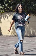 LUCY HALE in Ripped Denim Out and About in Los Angeles 08/13/2019