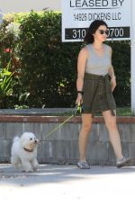 LUCY HALE Out with Her Dog Elvis in Los Angeles 08/02/2019