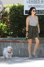 LUCY HALE Out with Her Dog Elvis in Los Angeles 08/02/2019