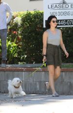 LUCY HALE Out with Her Dog Elvis in Los Angeles 08/02/2019