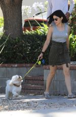 LUCY HALE Out with Her Dog Elvis in Los Angeles 08/02/2019